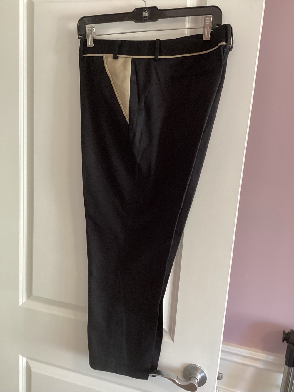 Tahari Black Ankle Pants with Cream Trim